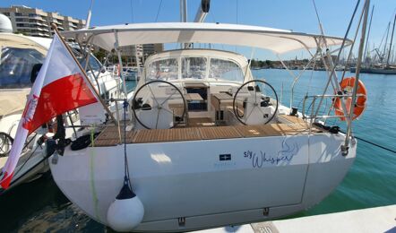 Heck Aussenaufnahme der Bavaria C45 "Whisper" in Palma auf Mallorca