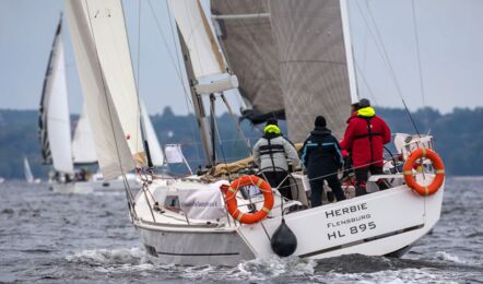 Heck Aussenaufnahme der Dufour 382 "Herbie" in Flensburg