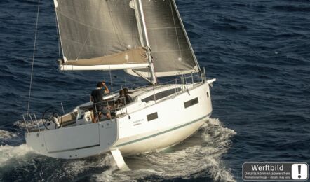 Heck Aussenaufnahme einer Sun Odyssey 410 in Palma auf Mallorca