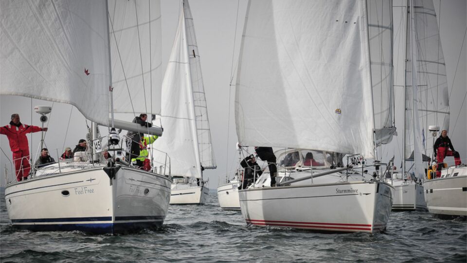 Regattafeld bei einem Firmenevent Segeln für Mitarbeiter und Kunden