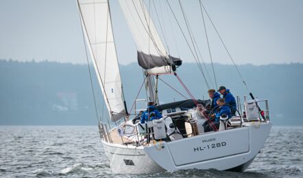 Heck Aussenaufnahme der Dehler 46 SQ "Hugo" in Flensburg