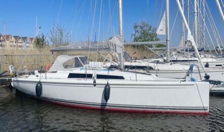 Steuerbord Aussenaufnahme der Hanse 315 "Primavera" in Barth