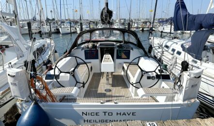 Heck Aussenaufnahme der Dufour 382 GL "Nice To Have" in Heiligenhafen