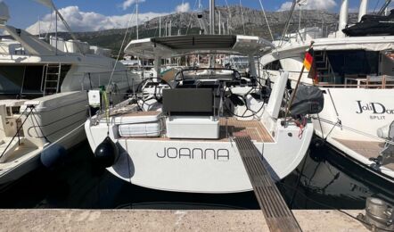 Heck Aussenaufnahme der Hanse 588 "JOANNA" in Rogoznica in Kroatien