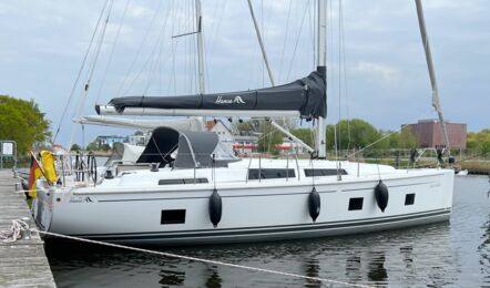 Steuerbord Aussenaufnahme der Hanse 418 "Namaka" in Greifswald