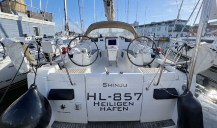 Heck Aussenaufnahme einer Sun Odyssey 409 "Shinju" in Heiligenhafen