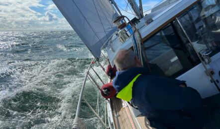 Cockpit Segel Deck Aussenaufnahme der Sirius 35DS "Südwind" in Flensburg