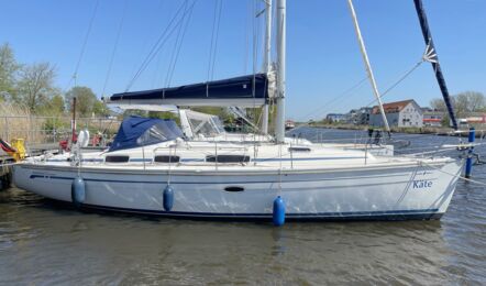 Steuerbord Aussenaufnahme der Bavaria 38 cruiser "Käte" in Barth