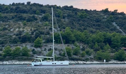 Steuerbord Aussenaufnahme der Hanse 588 "JOANNA" in Rogoznica in Kroatien