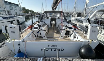 Heck Aussenaufnahme der Dehler 46 SQ "Hugo" in Flensburg