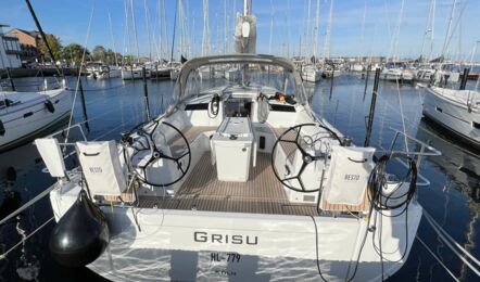 Heck Aussenaufnahme der Oceanis 40.1 "Grisu" in Heiligenhafen